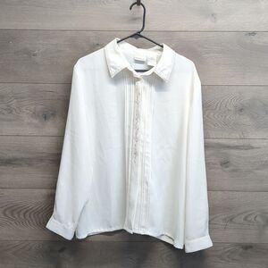 Koret Embroidered Button Blouse Business Casual Women's Plus Size 18 Petite